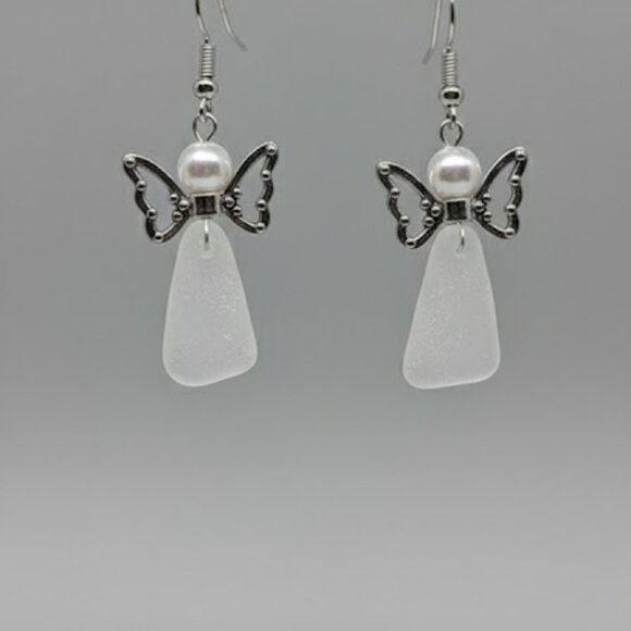 Angel seaglass earrings - Picture 2 of 4